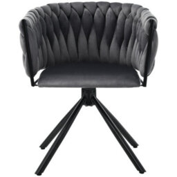 Btm Set Of 4 Velvet Swivel Dining Chairs With Metal Legs, Light Luxury, Gray - thumbnail 7