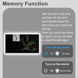 Sline 1400X800mm Bathroom Led Mirror With Bluetooth,3 Colours Dimmable,anti-Fog,memory Function,touch Switch,ip44 - thumbnail 7