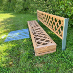 Selections Set Of 5 Wooden Framed Square Trellis Panels (180Cm X 30Cm) With Brackets - thumbnail 6
