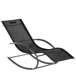 Beliani Rocking Sun Lounger Carano Ii Metal Black - thumbnail 4