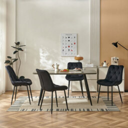 Sonara Set Of 4 Modern Velvet Dining Chairs With Ergonomic Upholstered Seats And X-Shaped Metal Legs - thumbnail 8