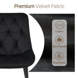 Sonara Set Of 4 Modern Velvet Dining Chairs With Ergonomic Upholstered Seats And X-Shaped Metal Legs - thumbnail 3