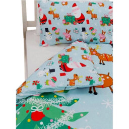 Peppa Pig Pa Pig Santa Reversible Duvet Set Blue/red (Single) - thumbnail 5