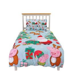 Peppa Pig Pa Pig Santa Reversible Duvet Set Blue/red (Single) - thumbnail 4