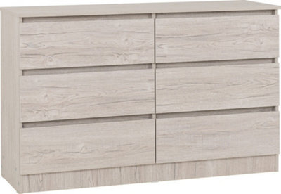 Seconique Malvern 6 Drawer Chest In Beige Urban Snow Finish Recessed Handles - image 1