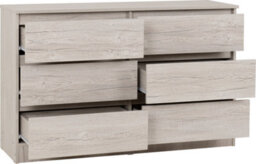 Seconique Malvern 6 Drawer Chest In Beige Urban Snow Finish Recessed Handles - thumbnail 5