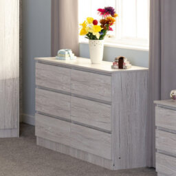 Seconique Malvern 6 Drawer Chest In Beige Urban Snow Finish Recessed Handles - thumbnail 9