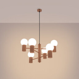 Luminosa Lighting Luminosa Halo Multi Arm Pendant Ceiling Light Mocha 6X G9 - thumbnail 3