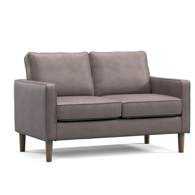 Furnishings For Less UK Bexhill Grey Faux Leather  Boxed Arm 2 Seater Sofa - image 1