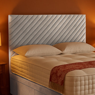 "Urban Textures - Seren Luxury 20"" High Velvet Fabric Upholstered Headboard - Silver" - image 1
