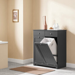 Sobuy Bzr33-Ii-Dg,clothes Cabinet Wardrobe Storage  Wood 78Cm Wide,grey,w78Xd38.5Xh90.5 - thumbnail 5