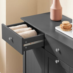 Sobuy Bzr33-Ii-Dg,clothes Cabinet Wardrobe Storage  Wood 78Cm Wide,grey,w78Xd38.5Xh90.5 - thumbnail 8
