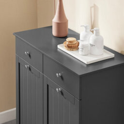 Sobuy Bzr33-Ii-Dg,clothes Cabinet Wardrobe Storage  Wood 78Cm Wide,grey,w78Xd38.5Xh90.5 - thumbnail 9