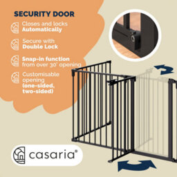 Casaria 5 Section Foldable Metal Fireplace Safety Gate With Safety Door Lock, Foldable, 306X77Cm, Fireplace Safety Gate Barrier - thumbnail 6