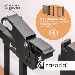 Casaria 5 Section Foldable Metal Fireplace Safety Gate With Safety Door Lock, Foldable, 306X77Cm, Fireplace Safety Gate Barrier - thumbnail 5