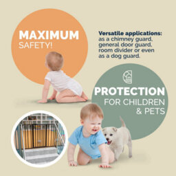 Casaria 5 Section Foldable Metal Fireplace Safety Gate With Safety Door Lock, Foldable, 306X77Cm, Fireplace Safety Gate Barrier - thumbnail 4