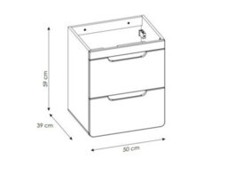 Impact Furniture Bathroom Cabinets Furniture Set 500mm Small Sink And Vanity With Tallboy Unit Wall Hung White Gloss Oak Effect Aruba - thumbnail 5