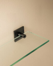 Cosmic  Glass Bathroom Shelf, Bathroom Organizer, 40Cm, Self-Adhesive, Black, Stick Collection - thumbnail 3