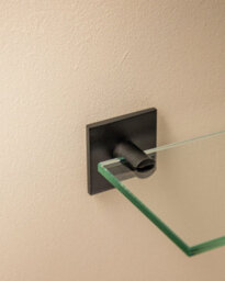 Cosmic  Glass Bathroom Shelf, Bathroom Organizer, 40Cm, Self-Adhesive, Black, Stick Collection - thumbnail 2