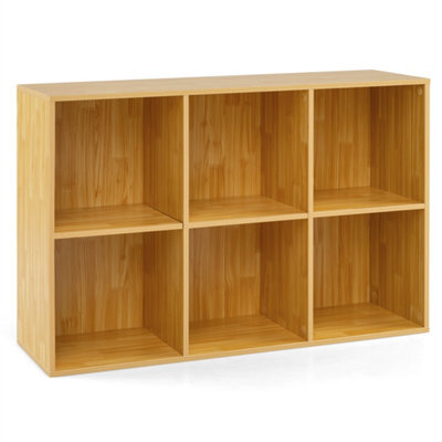 Yellow 6 Cube Bookcase Modern Horizontal/vertical Bookshelf Display Rack Organizer - image 1