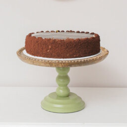 Melody Maison Round Sage Green & Mango Wood Bobble Detail Cake Display Stand - thumbnail 6
