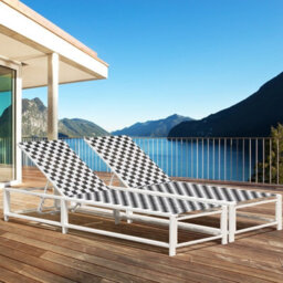 Costway Adjustable Patio Chaise Lounge Outdoor Lounge Chair With Wheels - thumbnail 5