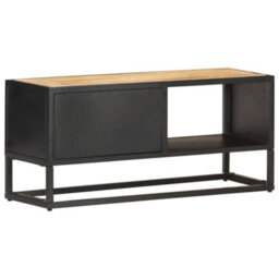 Walplus Tv Cabinet With Carved Door 90X30X40 Cm Rough Mango Wood - thumbnail 4