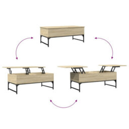 Berkfield Coffee Table Sonoma Oak 100X50X40 Cm Engineered Wood And Metal - thumbnail 8
