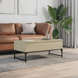 Berkfield Coffee Table Sonoma Oak 100X50X40 Cm Engineered Wood And Metal - thumbnail 3