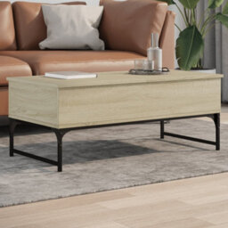 Berkfield Coffee Table Sonoma Oak 100X50X40 Cm Engineered Wood And Metal - thumbnail 1