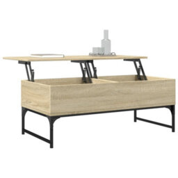 Berkfield Coffee Table Sonoma Oak 100X50X40 Cm Engineered Wood And Metal - thumbnail 4