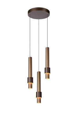 Lucide Margary Modern Pendant Light 28Cm - Led Dim. - 3X4W 2700K - Coffee - image 1