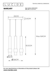 Lucide Margary Modern Pendant Light 28Cm - Led Dim. - 3X4W 2700K - Coffee - thumbnail 8
