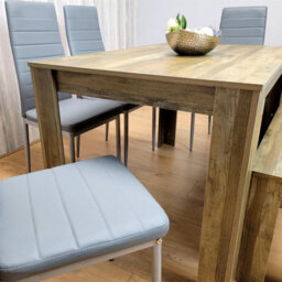 Kosy Koala Modern Rustic Dining Table Set Wooden Table With 4 Grey Chairs And Bench - Dining Furniture Set - thumbnail 2