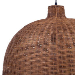 Luminosa Lighting Luminosa Cortic 60Cm Dome Pendant Ceiling Light Black, Natural Rattan E27 15W - thumbnail 4