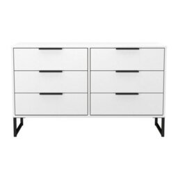 Beijing 6 Drawer Midi Chest Of Drawers In White Matt (Ready Assembled) - thumbnail 2
