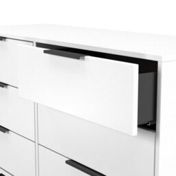 Beijing 6 Drawer Midi Chest Of Drawers In White Matt (Ready Assembled) - thumbnail 6