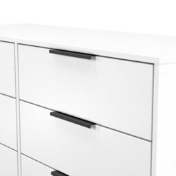 Beijing 6 Drawer Midi Chest Of Drawers In White Matt (Ready Assembled) - thumbnail 5