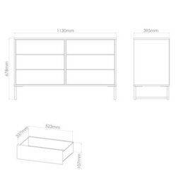 Beijing 6 Drawer Midi Chest Of Drawers In White Matt (Ready Assembled) - thumbnail 7