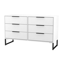 Beijing 6 Drawer Midi Chest Of Drawers In White Matt (Ready Assembled) - thumbnail 4