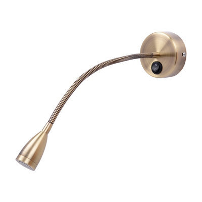 Ultra Beam Lighting Ultrabeam Wall Mounted Bedroom Reading Light With A Flexible Arm Antique Finish 3 Watt 3000K Warm White Led - image 1