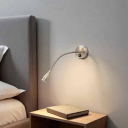 Ultra Beam Lighting Ultrabeam Wall Mounted Bedroom Reading Light With A Flexible Arm Antique Finish 3 Watt 3000K Warm White Led - thumbnail 5
