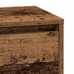 Berkfield Modern Bedside Cabinet With Led Old Wood 39X34.5X65 Cm Engineered Wood - thumbnail 9