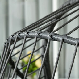 Outsunny Hanging Swing Chair W/ Thick Cushion, Patio Hanging Chair, Grey - thumbnail 9
