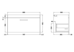 Hudson Reed Athena Wall Hung Vanity Unit - thumbnail 2