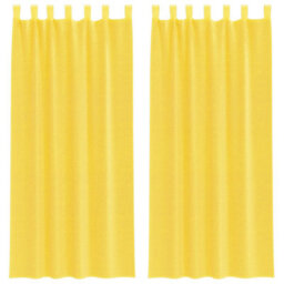 Berkfield Voile Curtains With Rod Pockets 2 Pcs Yellow - thumbnail 2