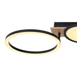 Luminosa Lighting Luminosa Bossy 4 Ring Integrated Led Semi Flush Ceiling Light Matt Black 4X Led 3000K - thumbnail 5
