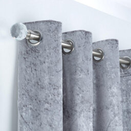 A.unique Home Gem Crystal Ball Metal Extendable Curtain Pole With Rings And Fittings (25/28mm) - Brushed Steel, 180Cm-340Cm Approx - thumbnail 4