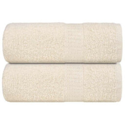 Berkfield Wash Towels 2 Pcs Frogn Cream 30X30 Cm 100% Cotton - thumbnail 1