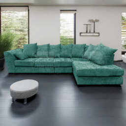 Furnishings For Less UK Monaco Chenille Fabric 5 Seater L Shaped Corner Sofa  Teal Right Hand Facing - thumbnail 9